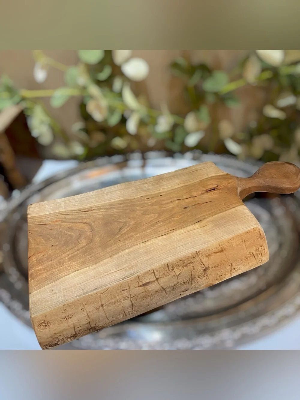 Thick Solid Wood Cherry Cutting Charcuterie  Cheese Wine Board Live Edge